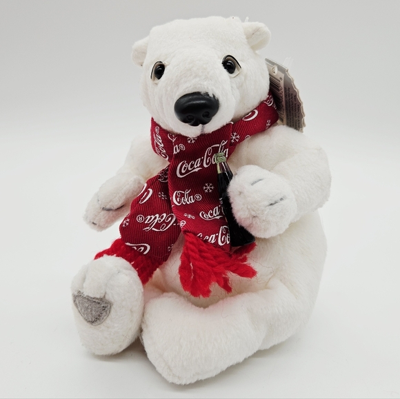 VINTAGE | Coca Cola 90s 1999 beanie bean bag plush polar bear toy - Picture 1 of 12